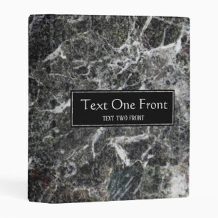 Dark Gray Marble Stone Pattern Mini Binder