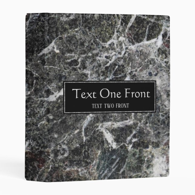Dark Gray Marble Stone Pattern Mini Binder (Front/Spine)