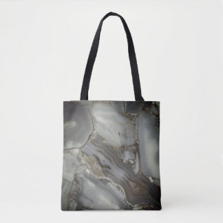 Dark Gray Marble with Gold Vein Tote Bag