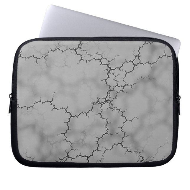 Dark Gray Marbled Pattern Laptop Sleeve (Front)