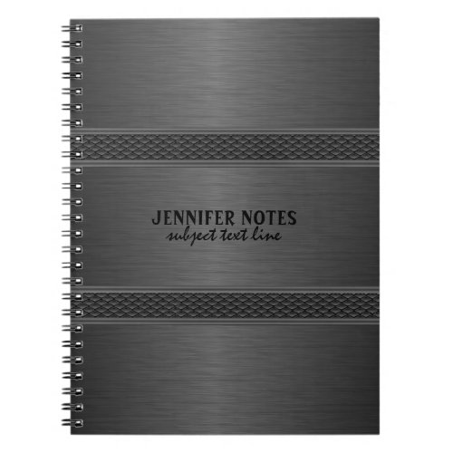 Dark Gray Metallic Brushed Aluminum Look Notebook