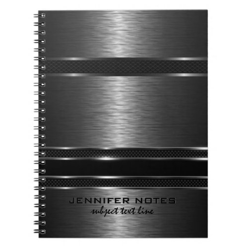 Dark Gray Metallic Brushed Aluminum Look Notebook