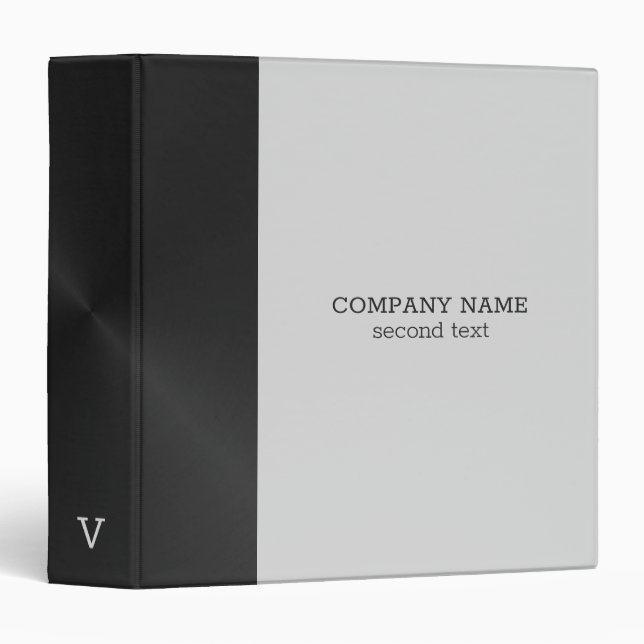 Dark Gray Metallic Look 3 Ring Binder (Front/Spine)