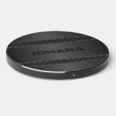 Dark gray metallic stripes design wireless charger  (Front 2)
