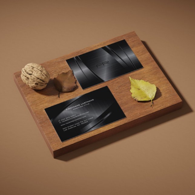 Dark Gray Metallic Texture-Stainless Steel Look Business Card (Creator Uploaded)