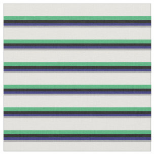 Dark Gray, Midnight Blue, Black, Sea Green & White Fabric