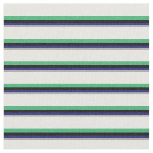 Dark Gray, Midnight Blue, Black, Sea Green & White Fabric