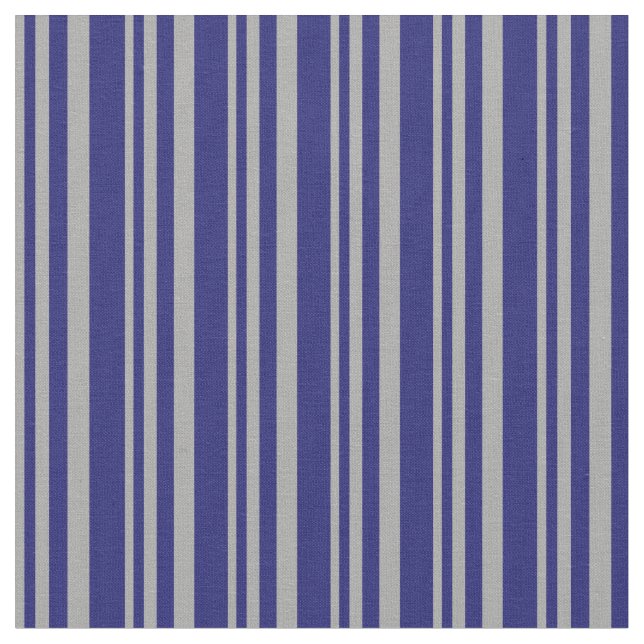 Dark Gray & Midnight Blue Lines Pattern Fabric (Close Up)