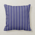 [ Thumbnail: Dark Gray & Midnight Blue Lines Pattern Pillow ]