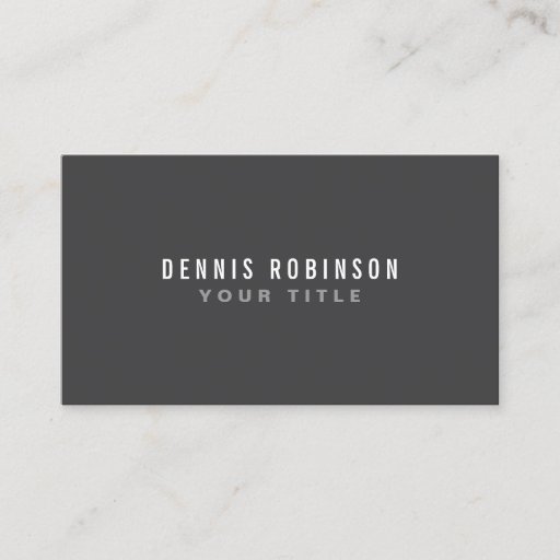 Customizable Dark gray modern generic simple masculine personal business cards