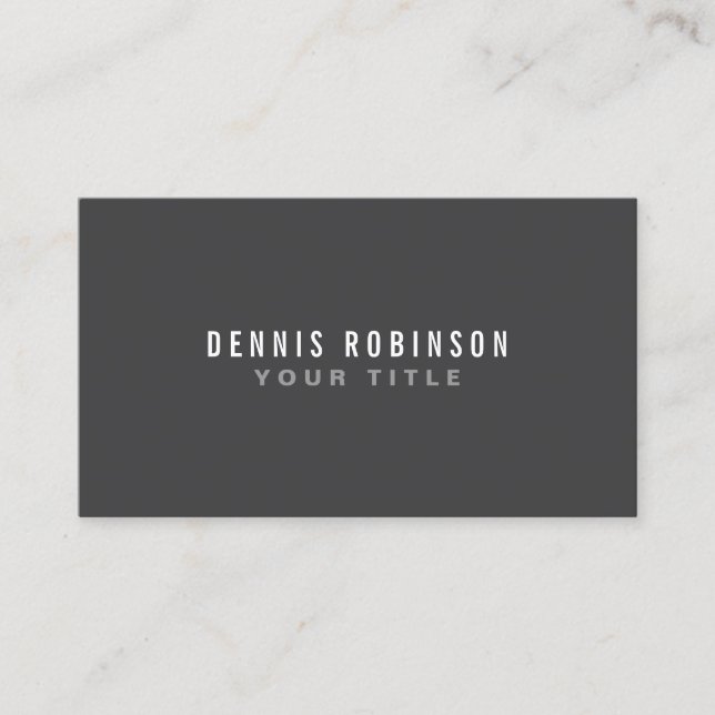 Dark gray modern generic simple masculine personal business card (Front)