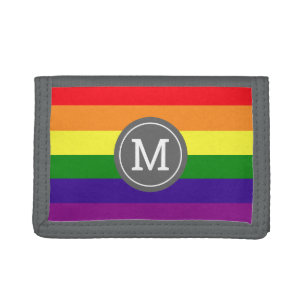 Dark Gray Monogram Classic Rainbow Tri-fold Wallet