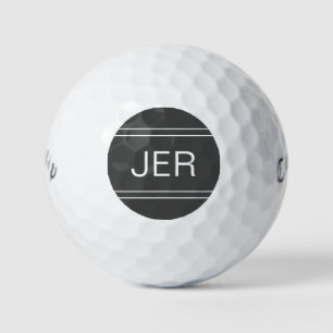 Dark Gray Monogrammed Initial Personalized Golfer Golf Balls