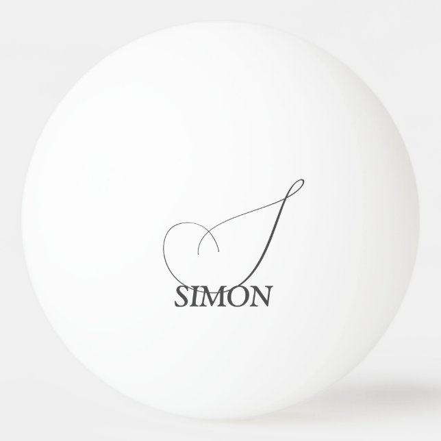Dark Gray Monogrammed Ping Pong Ball (Front)