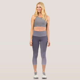 Dark Gray moonlight ombre effect  Capri Leggings
