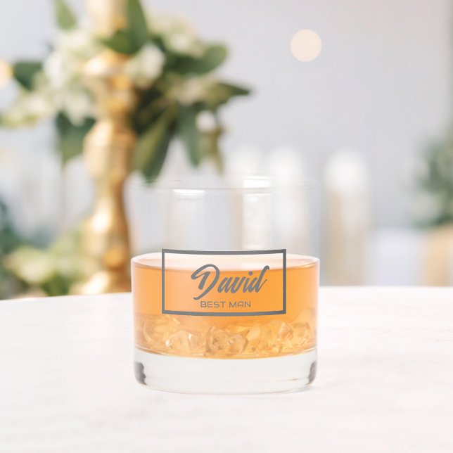 Dark Gray Personalized Wedding Best Man Glass (Insitu (Wedding))