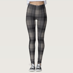Dark Gray Plaid Leggings
