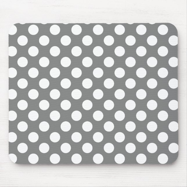 Dark Gray Polka Dots Mouse Pad (Front)