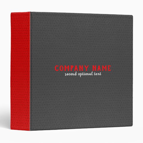 Dark Gray  Red Faux Leather Binder