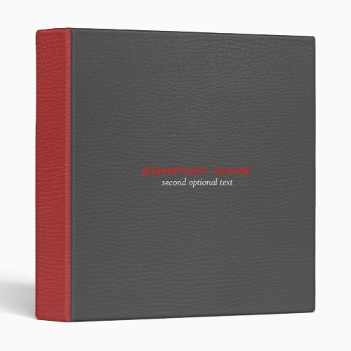 Dark Gray  Red Faux Leather Look Customized Binder