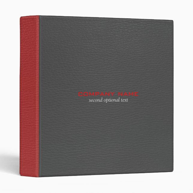 Dark Gray & Red Faux Leather Look Customized Binder (Front/Spine)