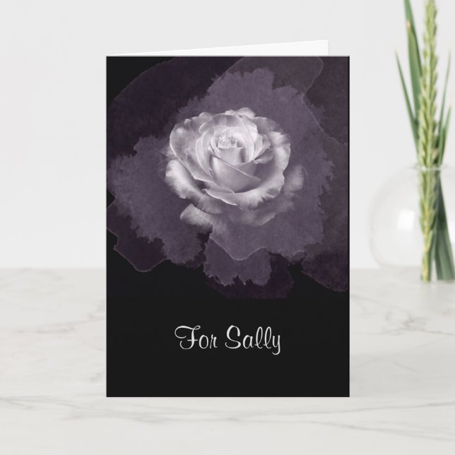 Dark gray rose Valentines card (Front)