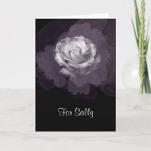 Dark gray rose Valentines card