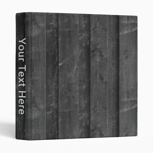 Dark Gray Rustic Wood  3 Ring Binder