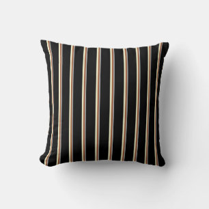 Dark Gray, Sienna, Light Yellow & Black Lines Throw Pillow