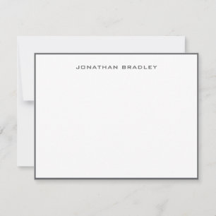 Dark Gray Simple Border Professional Note Card