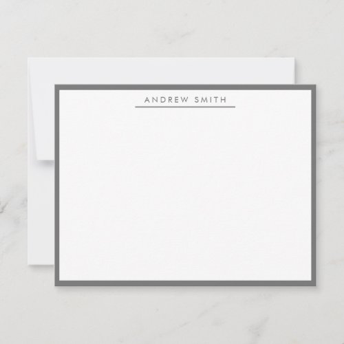 Dark Gray Simple Line Modern Classic Minimalist Note Card