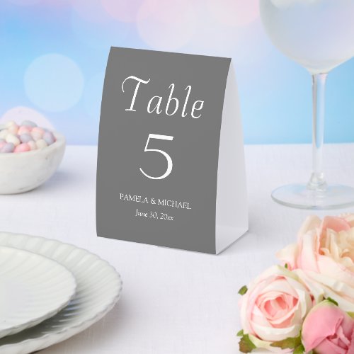 Dark Gray Simple Style Wedding Paper Table Tent
