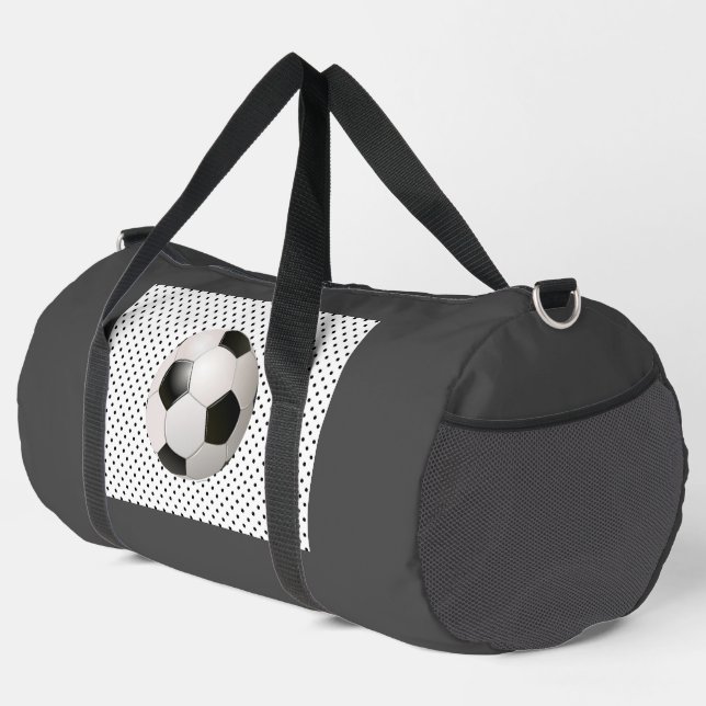 Dark Gray Soccer Ball  Duffle Bag (Right Corner)