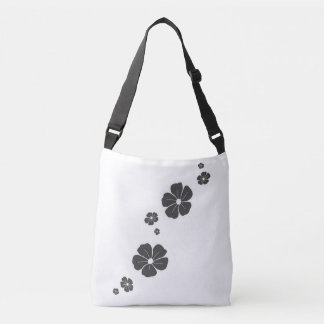 Dark Gray Spring Flowers Cross Body Tote