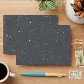Dark Gray Starry Night Sparkles Envelope