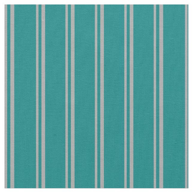 Dark Gray & Teal Striped/Lined Pattern Fabric (Close Up)