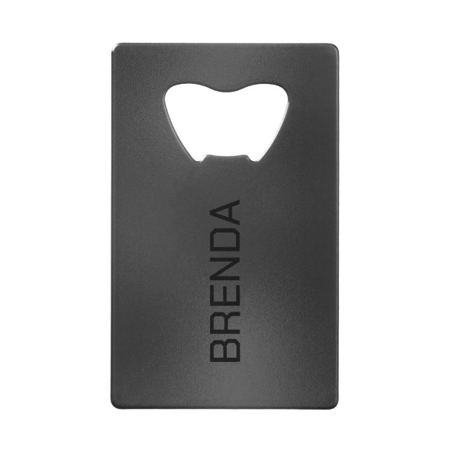 Dark Gray textured background Credit Card Bottle Opener (Front)