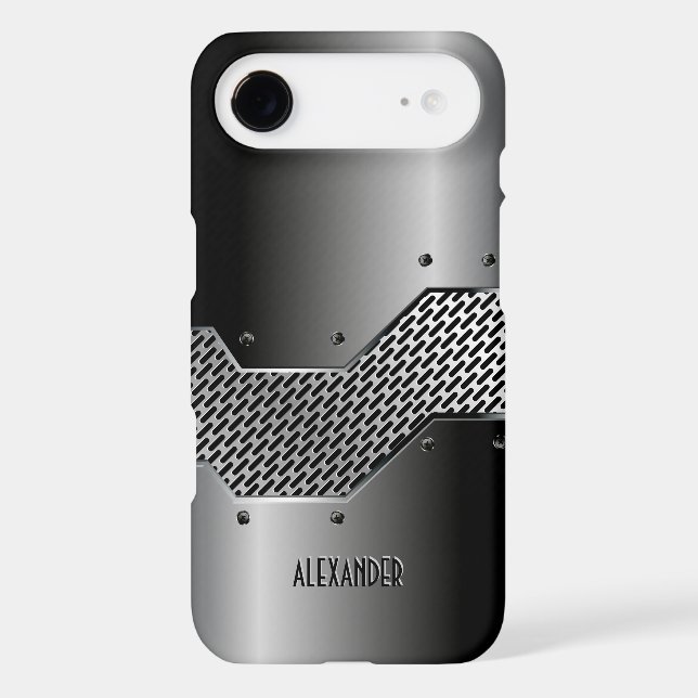 Dark Gray Tones Shiny Metallic Look Case-Mate iPhone Case (Back)