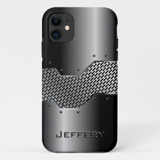 Dark Gray Tones Shiny Metallic Look iPhone 11 Case