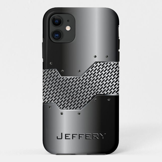 Dark Gray Tones Shiny Metallic Look Case-Mate iPhone Case (Back)