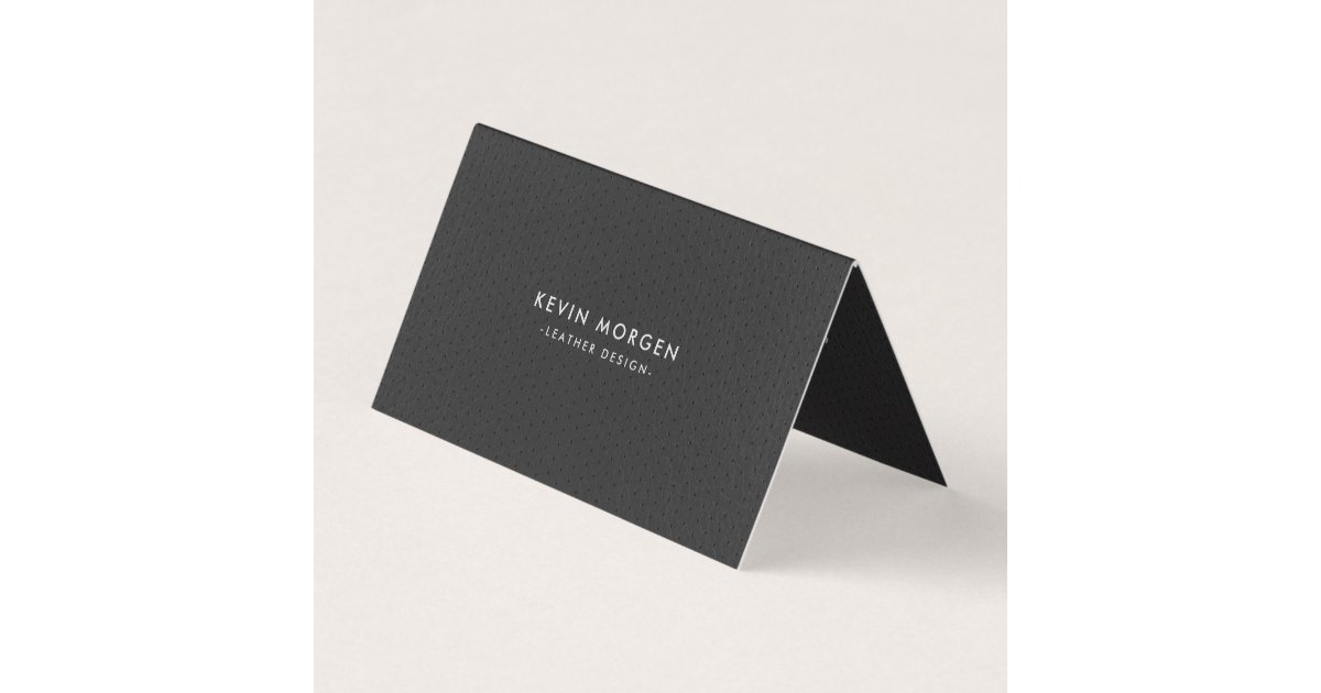 Dark Gray Vintage Faux Leather Business Card Zazzle