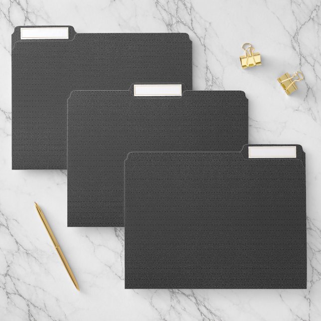 Dark Gray Vintage Faux Leather Texture File Folder (Set)