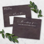 Dark Gray Watercolor A7 5x7 Wedding Invitation Envelope<br><div class="desc">Watercolor in River Dark Gray A7 5x7 inch Wedding Envelopes (other sizes to choose from). This modern wedding envelope design has a beautiful watercolor texture, and bold colors that are perfect for winter. Shown in the Pastel Dark Gray colorway. With a gorgeous signature script font with tails, the ethereal watercolor...</div>