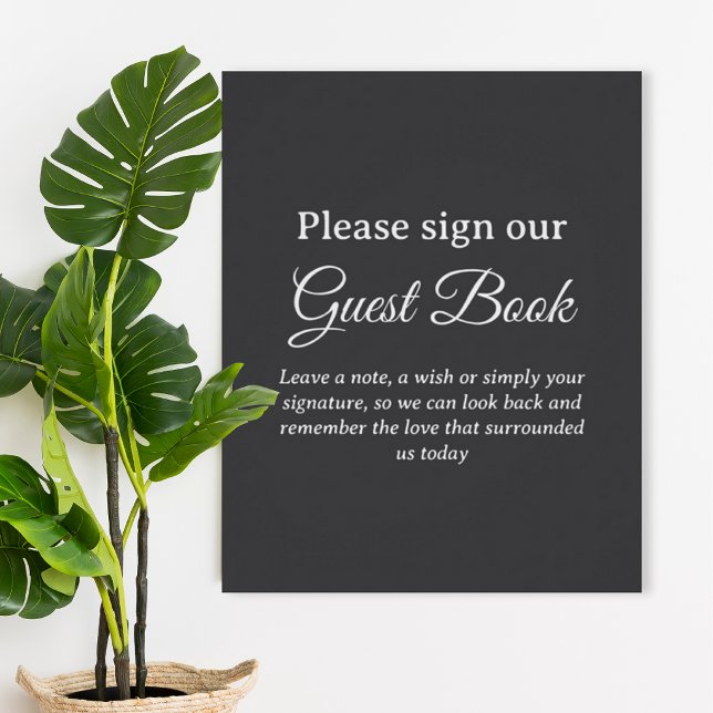 Dark Gray Wedding Guest Book Poster (Creator Uploaded)