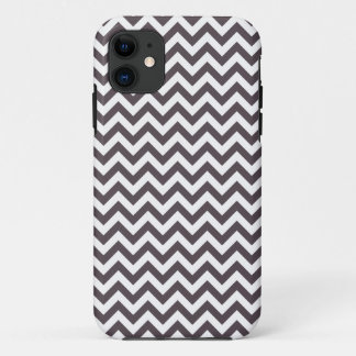 Dark Gray White Chevron Pattern iPhone 11 Case