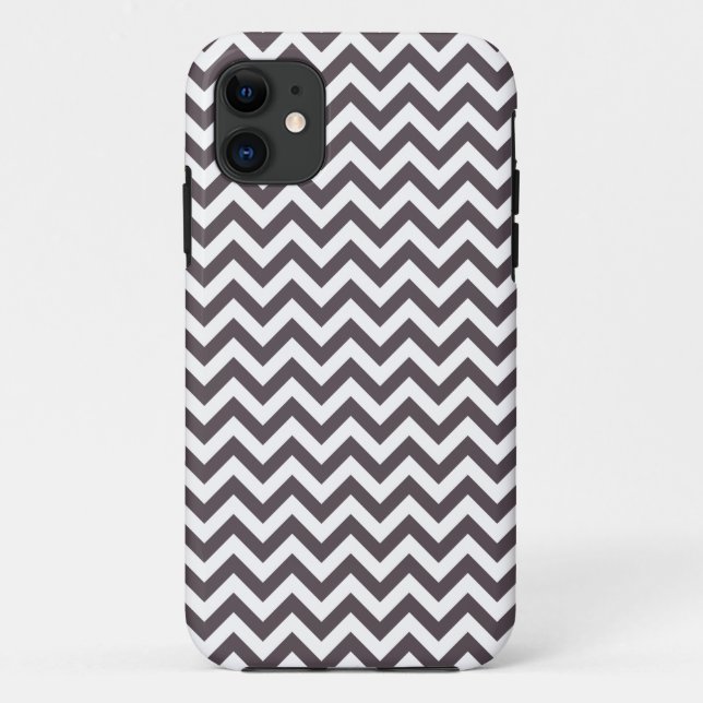 Dark Gray White Chevron Pattern Case-Mate iPhone Case (Back)