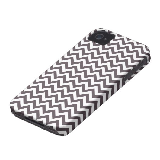 Dark Gray White Chevron Pattern Case-Mate iPhone Case (Bottom)