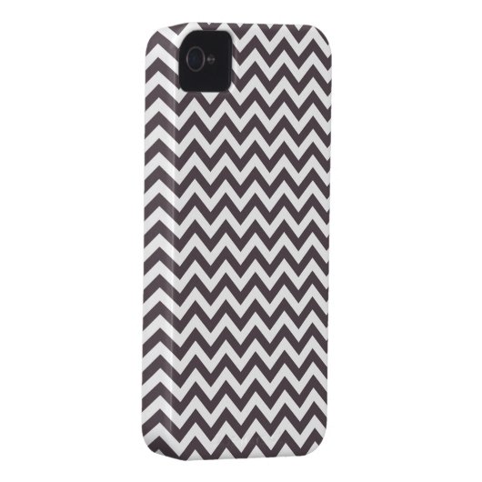 Dark Gray White Chevron Pattern Case-Mate iPhone Case (Back/Right)