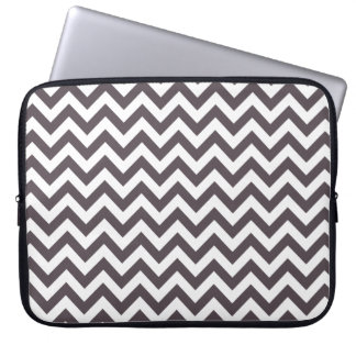 Dark Gray White Chevron Pattern Laptop Sleeve