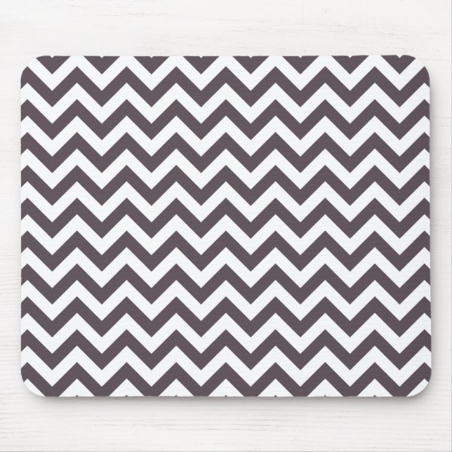 Dark Gray White Chevron Pattern Mouse Pad (Front)
